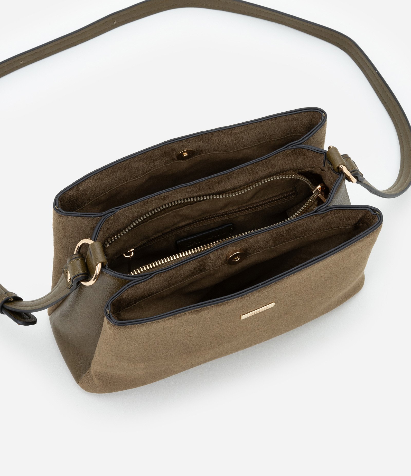 Bolsa Pequena em PU com Alça Regulável Verde Militar 5