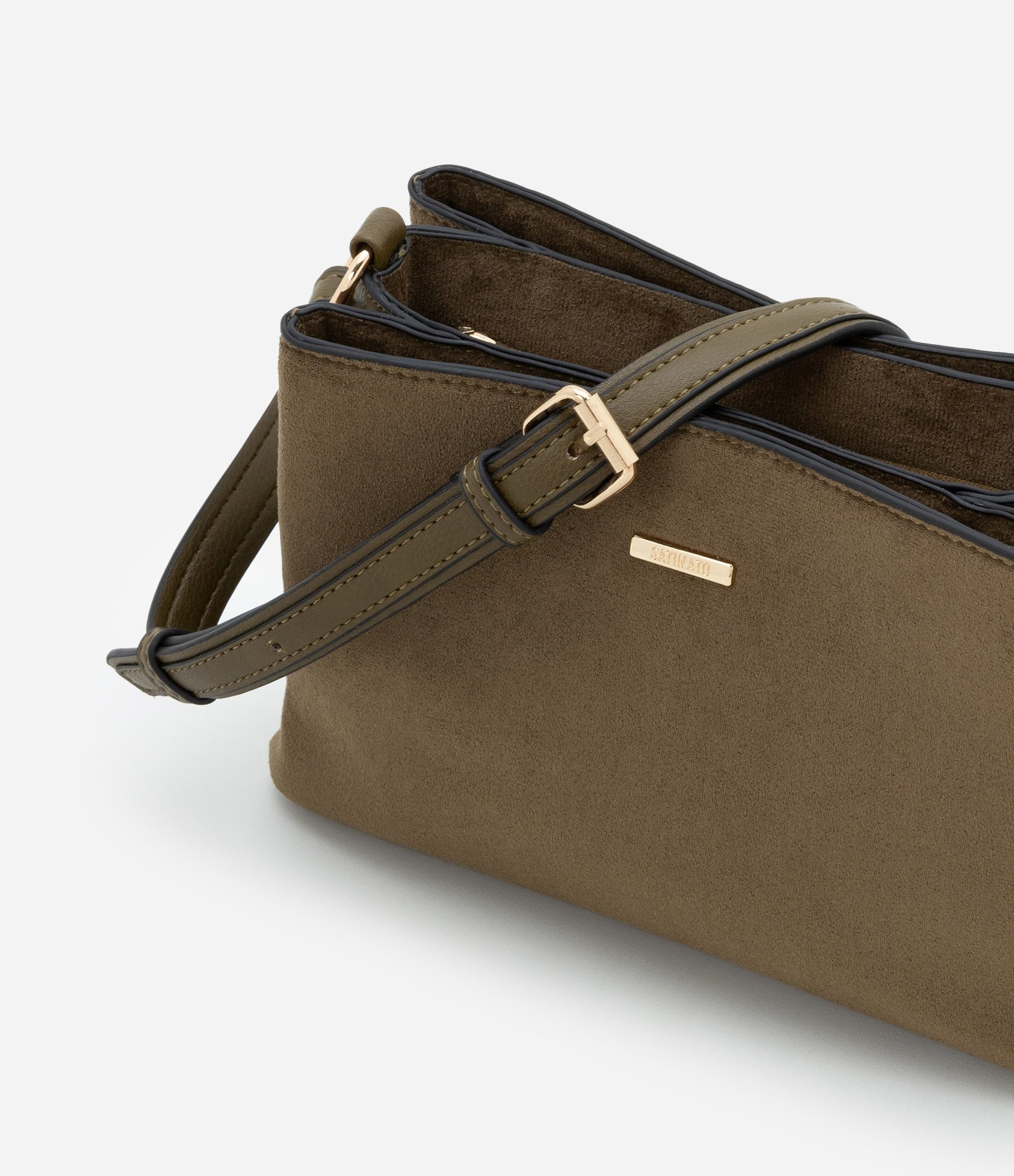 Bolsa Pequena em PU com Alça Regulável Verde Militar 6