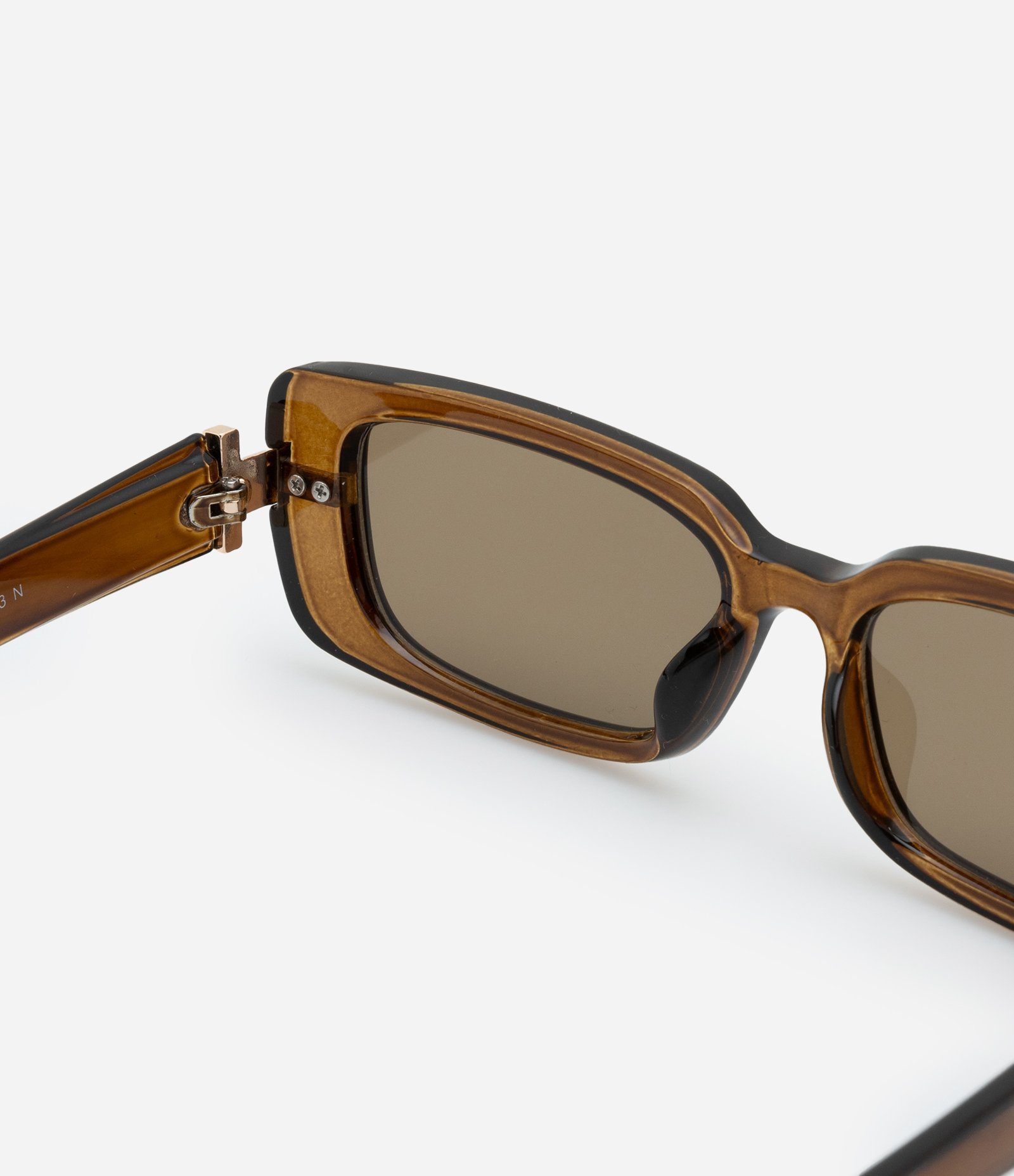 Óculos de Sol Quadrado com Detalhe na Charneira Marrom 3