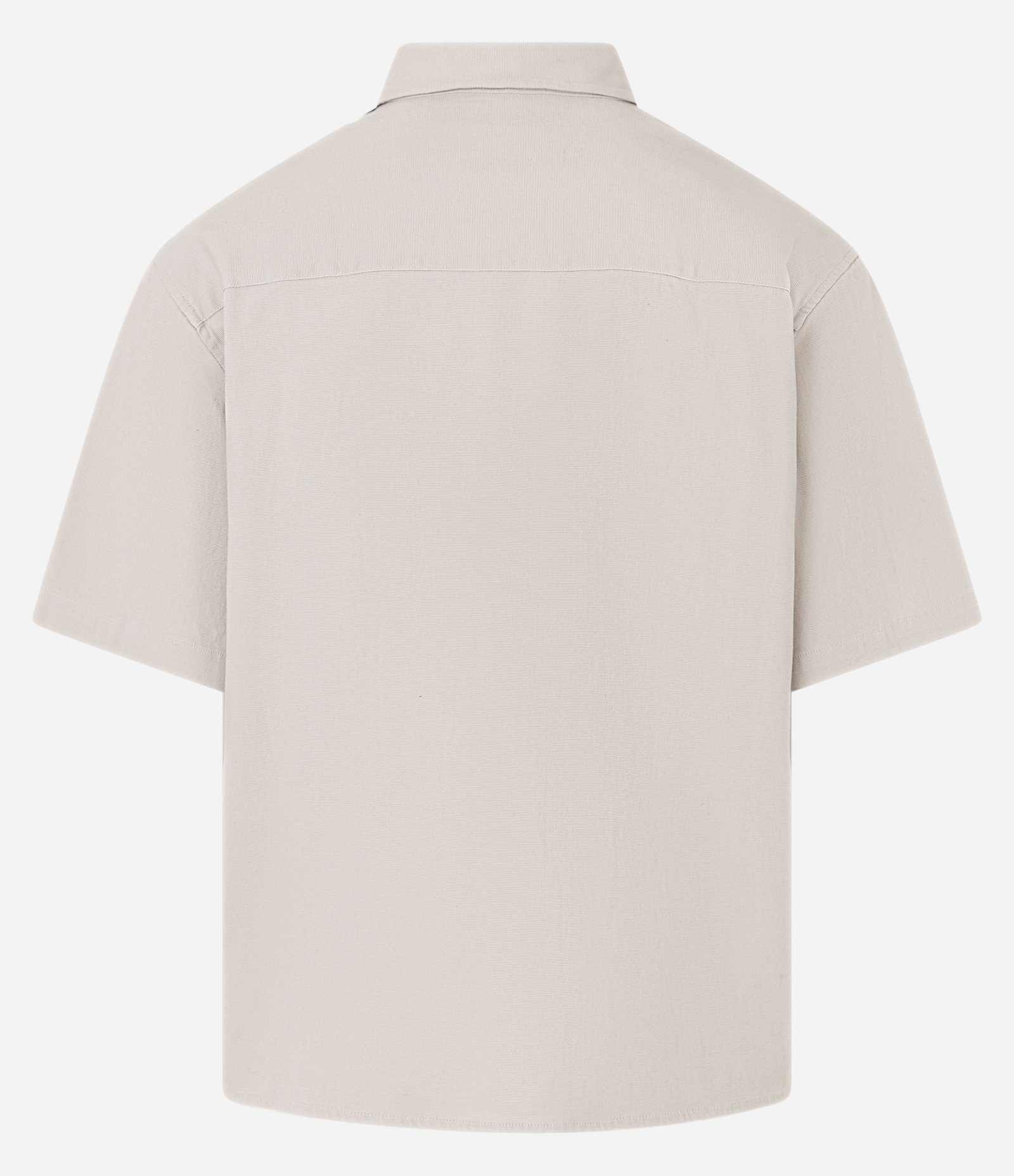 Camisa Boxy em Algodão com Bolso e Textura Bege 5