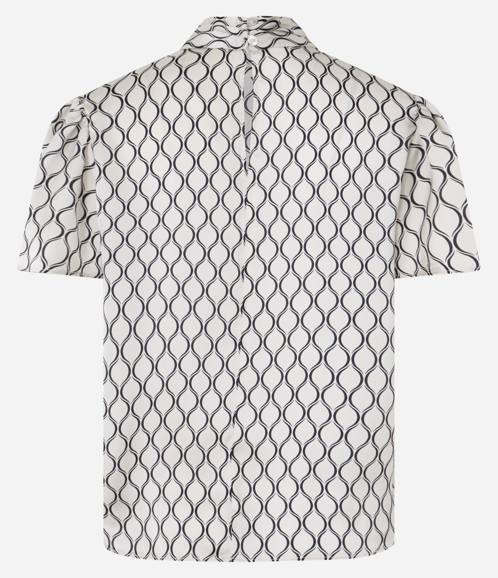 Blusa Acetinada com Gola Alta e Estampa Geométrica 7