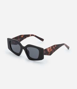 Óculos Quadrado em Policarbonato com Estampa Tartaruga