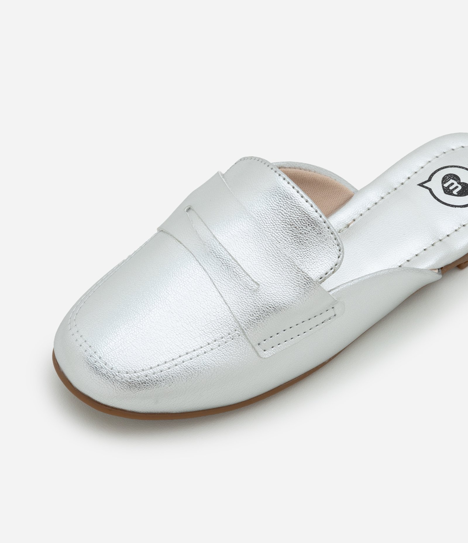 Sapato Mule Infantil em PU com Detalhe de Recorte - Tam 26 ao 35 Prata 2