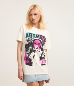 Camiseta em Algodão com Estampa Art Pop Lady Gaga