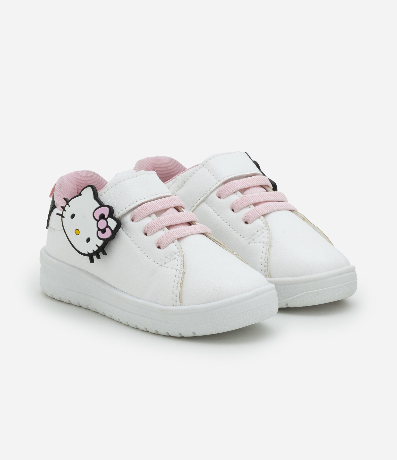 Tênis Infantil com Velcro e Patch da Hello Kitty - Tam 20 a 27 Branco 1