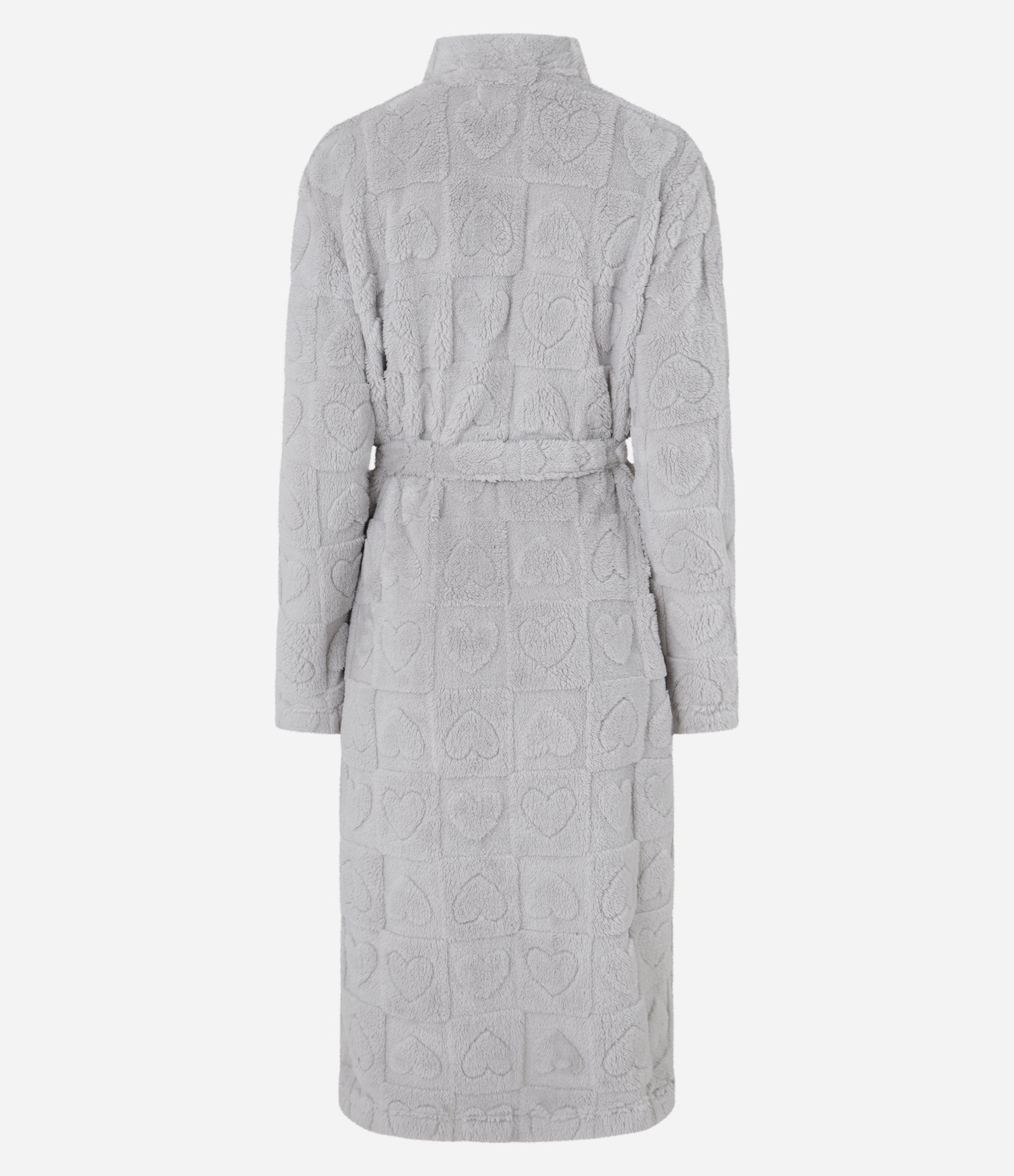 Robe em Fleece com Amarração e Coração Embossed Cinza 7