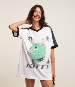 Camiseta T-shirt em Algodão com Estampa Kitty