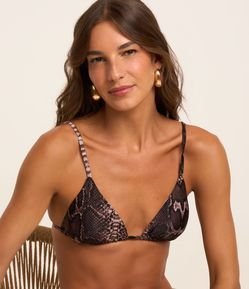 Biquíni Top Cortininha em Microfibra com Estampa de Cobra