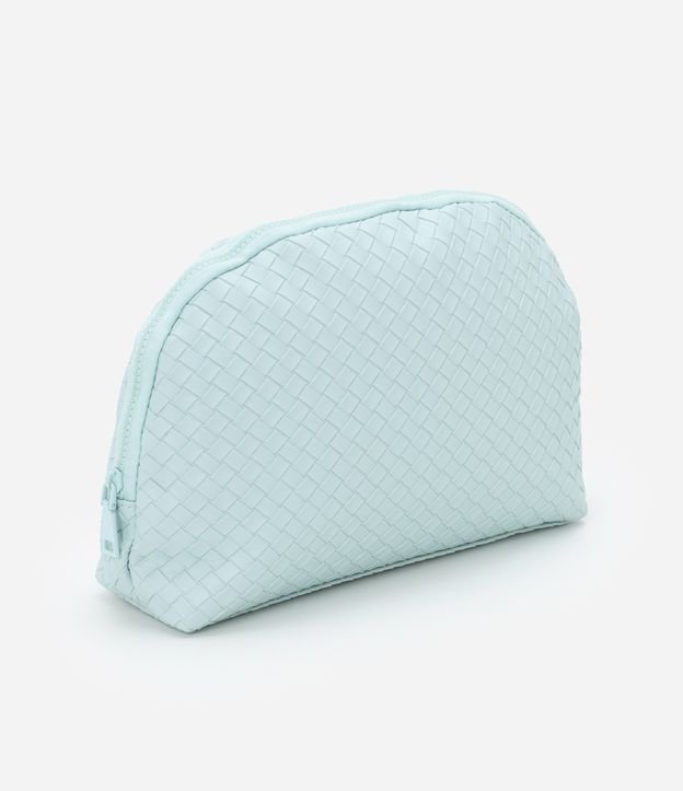 Nécessaire Trapézio em Pu com Textura Trançada
