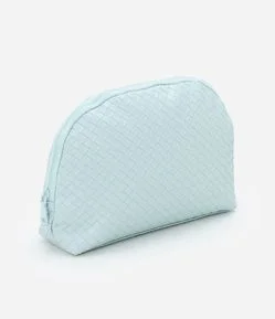 Nécessaire Trapézio em Pu com Textura Trançada