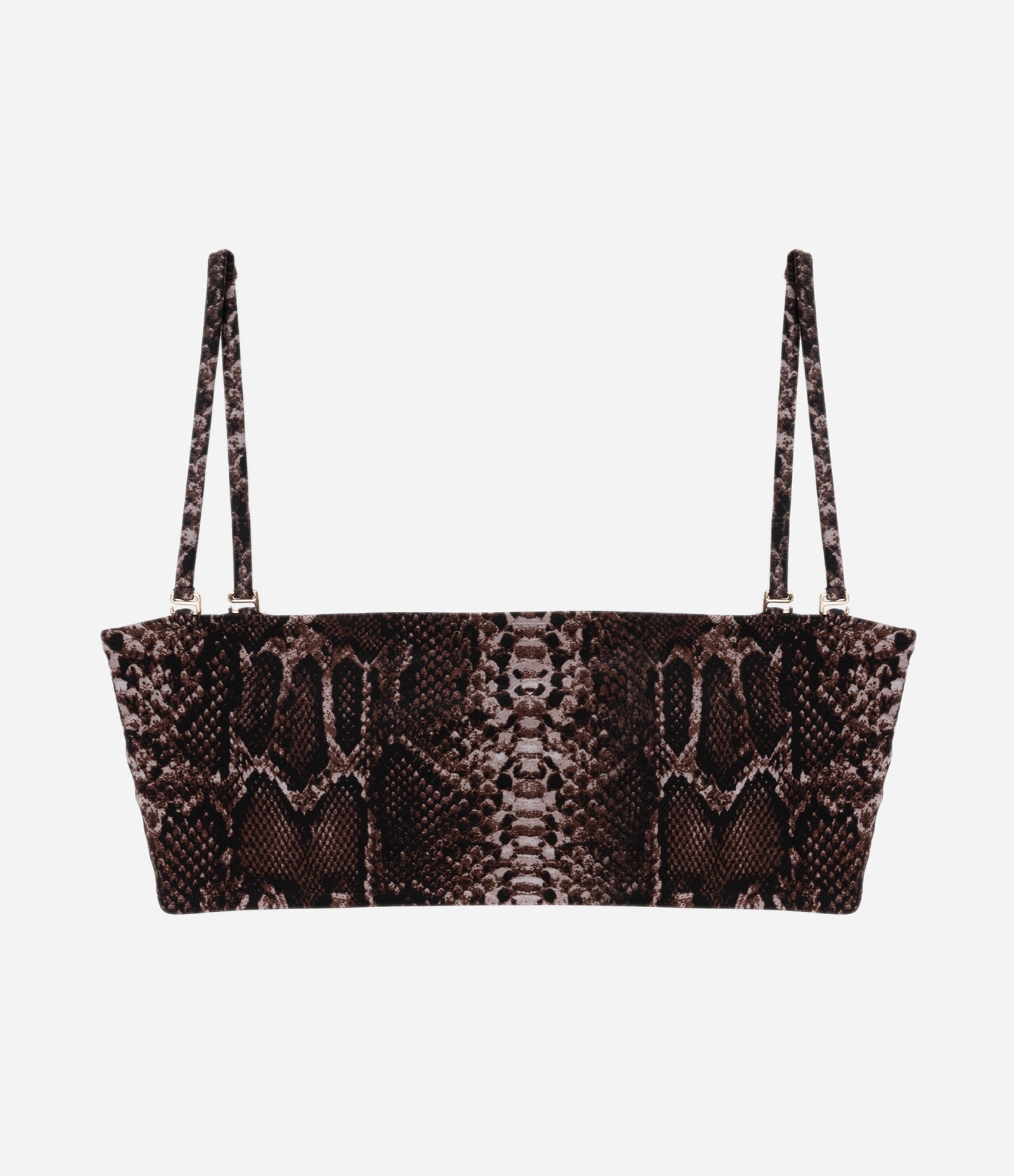 Biquíni Top Bandeau Microfibra com Estampa de Cobra Marrom 5