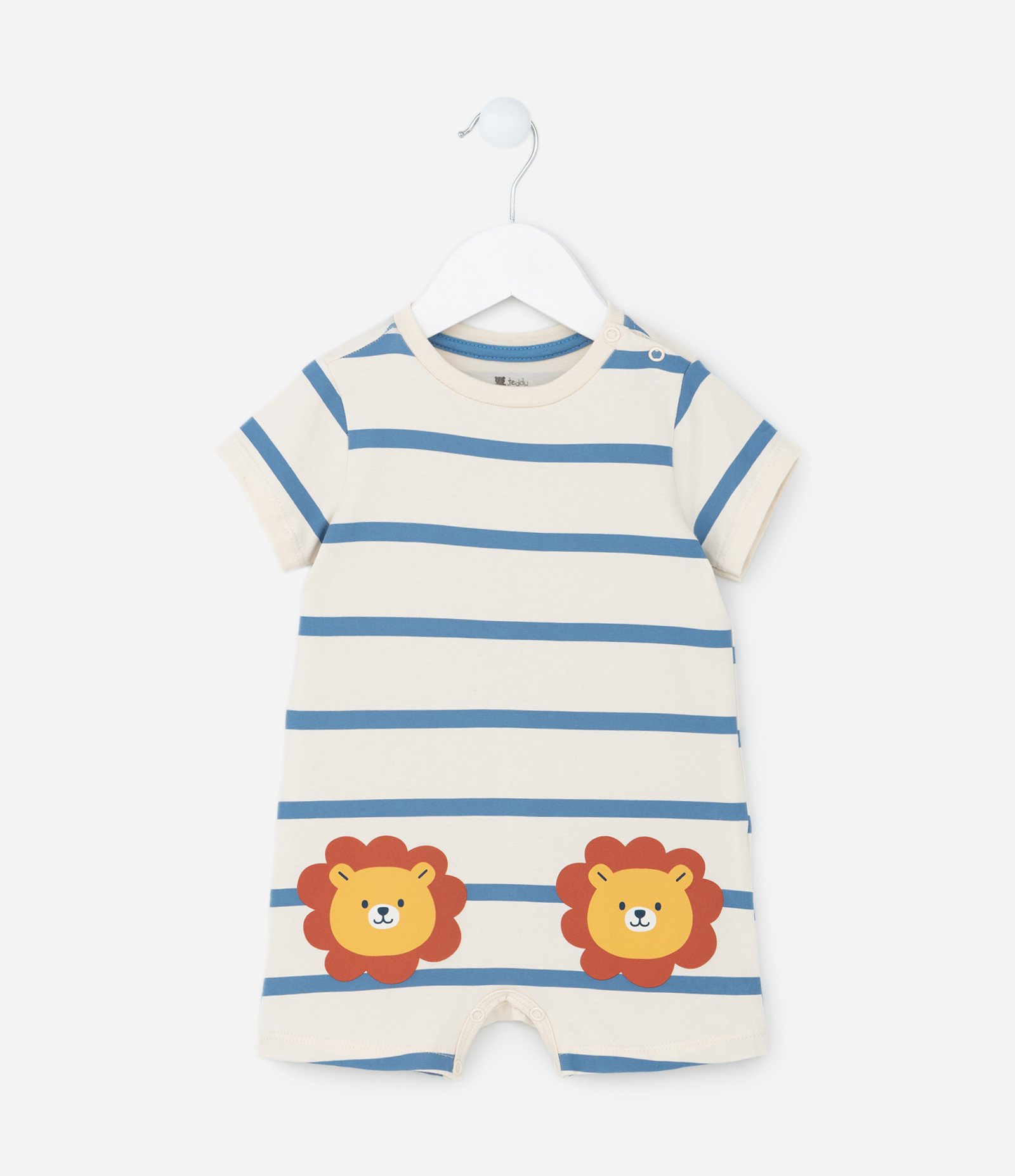 Macaquinho Infantil com Estampa de Leãozinho - Tam 0 a 18 meses Bege 1