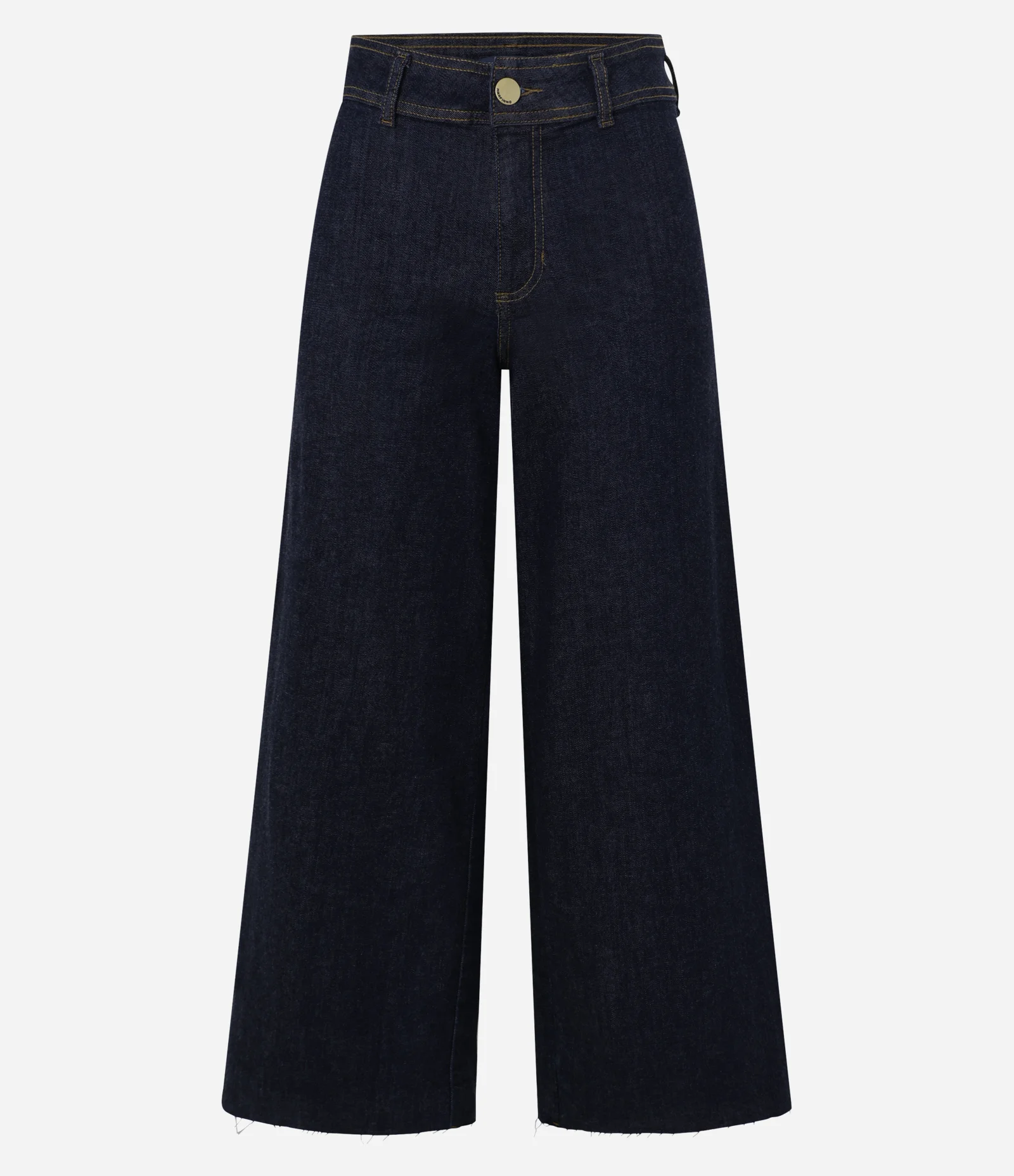 Calça Wide Leg em Jeans com Elastano Azul Escuro 6