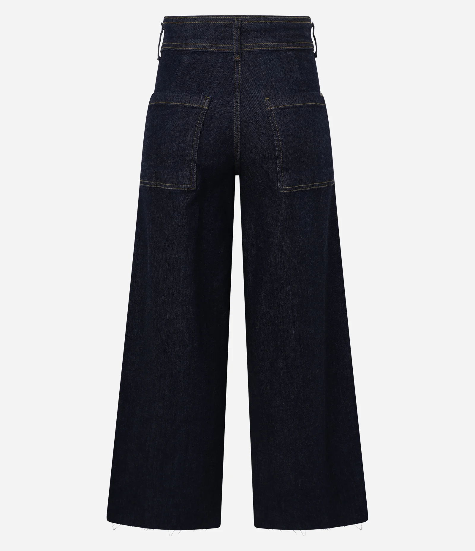 Calça Wide Leg em Jeans com Elastano Azul Escuro 7