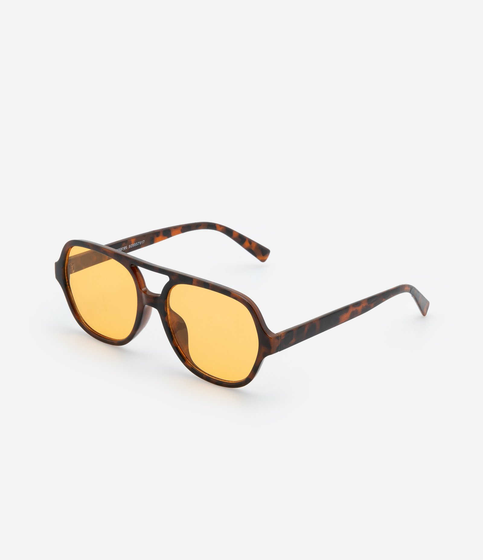 Óculos Aviador com Ponte Dupla e Lente Clear Tartaruga 2