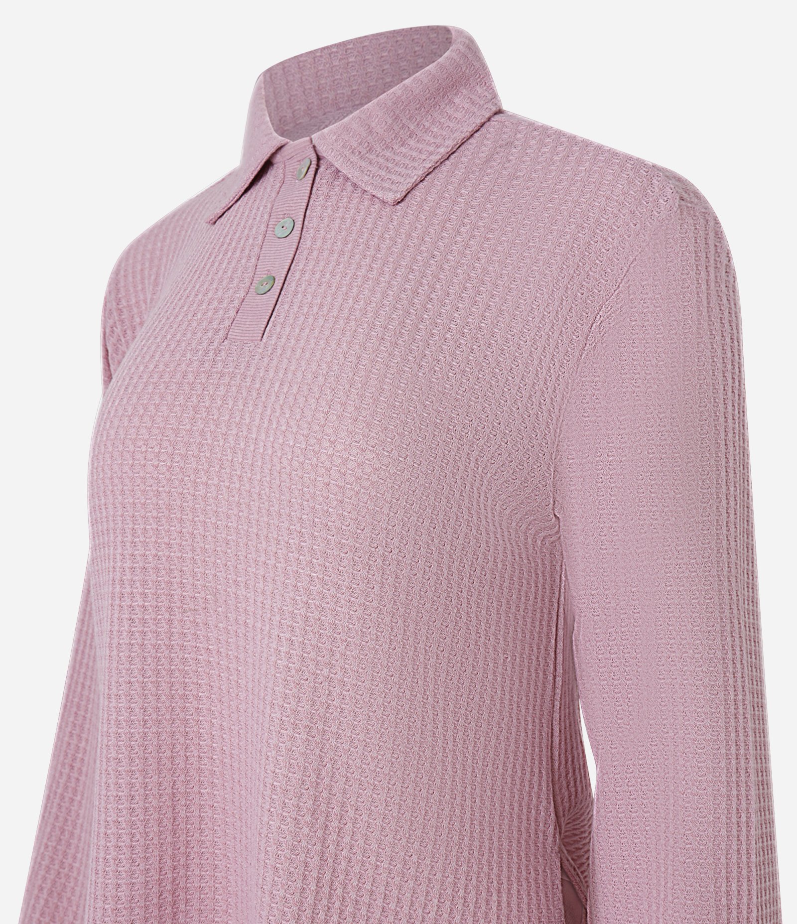 Pijama Longo em Malha Texturizada com Gola Polo Rosa 6