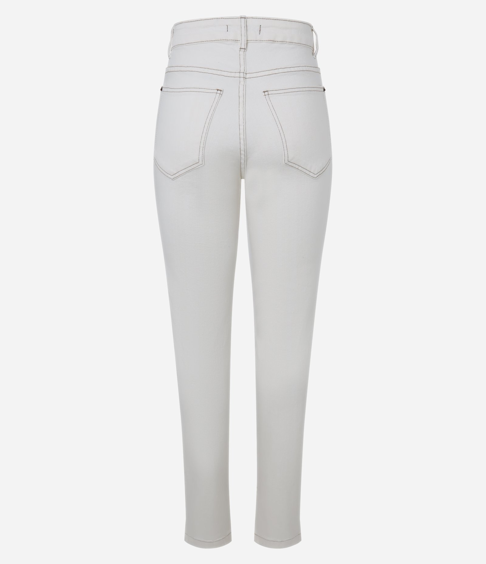 Calça Slim em Jeans com Fenda Branco 7