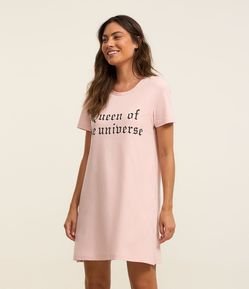 Camisola Curta em Algodão com Estampa Queen Of The Universe