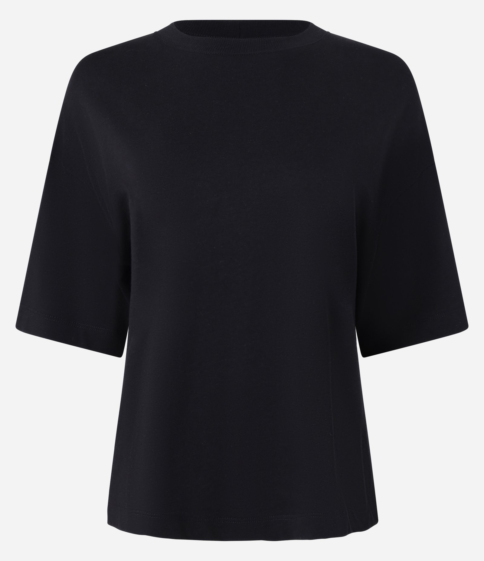Blusa Oversized Básica em Malhão com Manga Curta Preto 1
