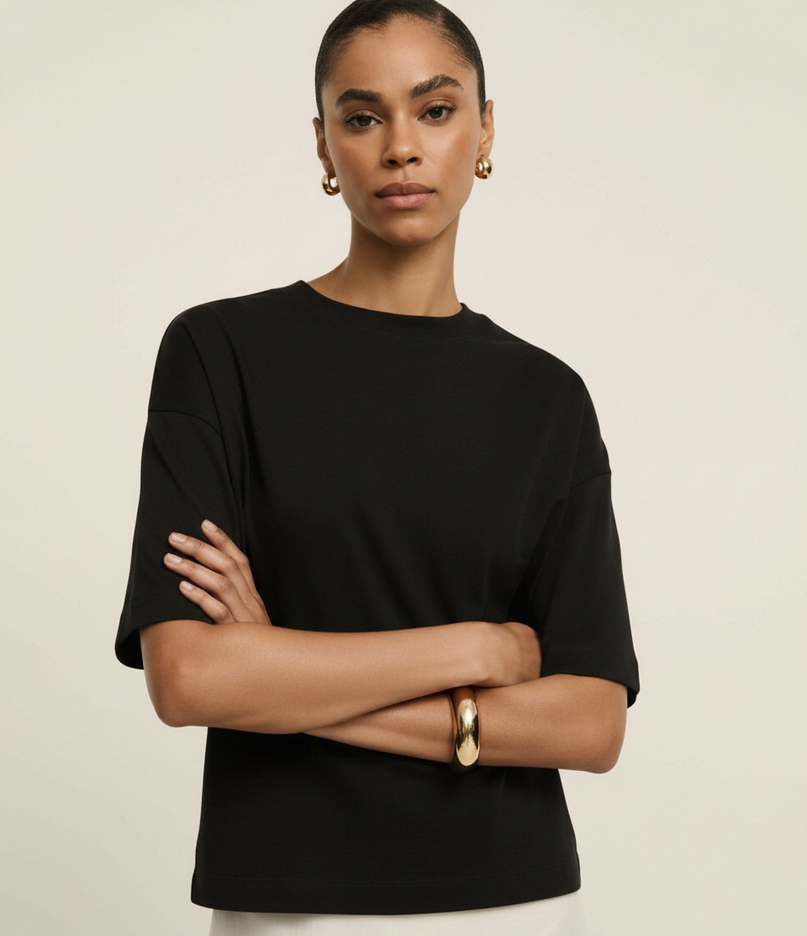 Blusa Oversized Básica em Malhão com Manga Curta 4