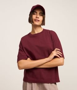 Blusa Oversized Básica em Malhão com Manga Curta