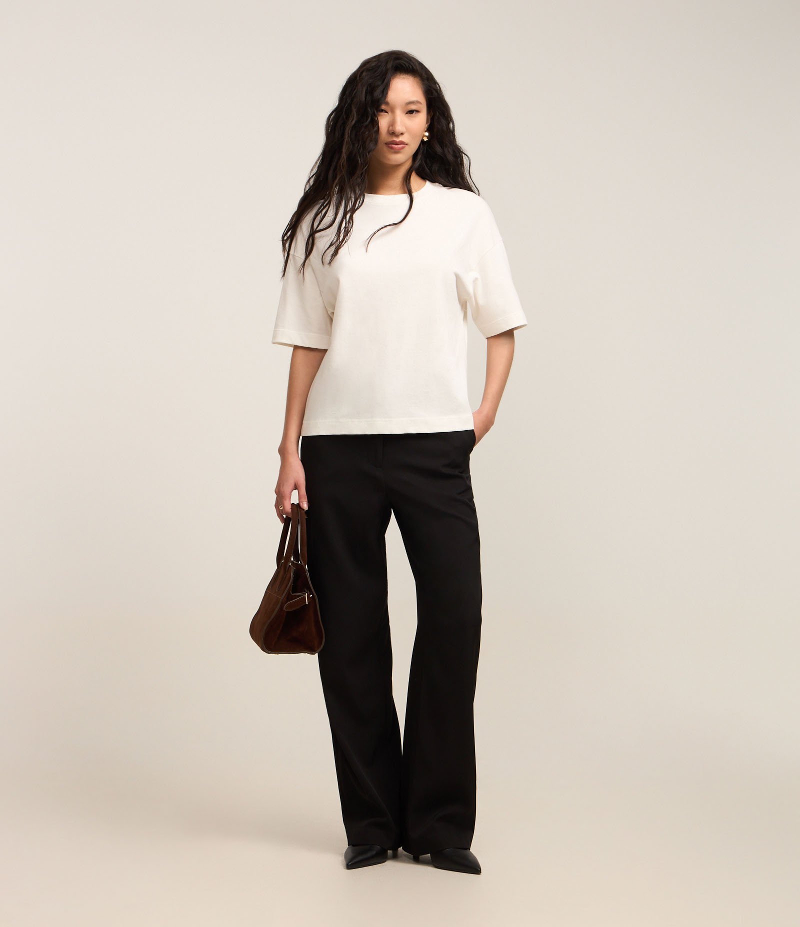 Blusa Oversized Básica em Malhão com Manga Curta Branco 4