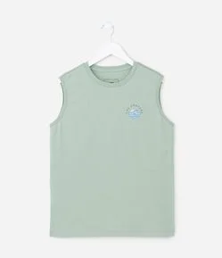 Regata Infantil com Estampa Frente e Costas de Praia - Tam 5 a 4 Anos