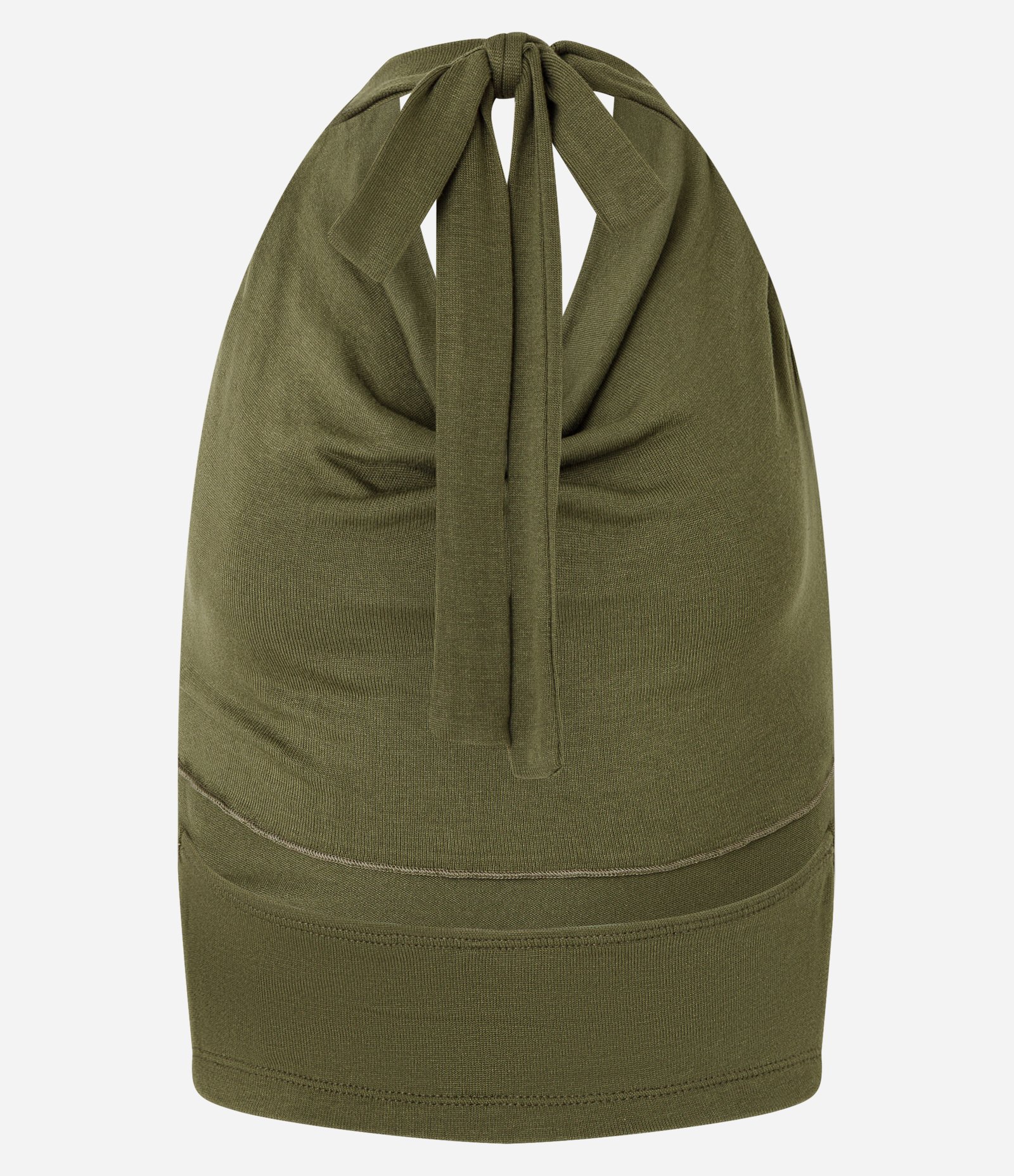 Blusa Boho Frente Única em Tricô com Gola Degagê Verde 7