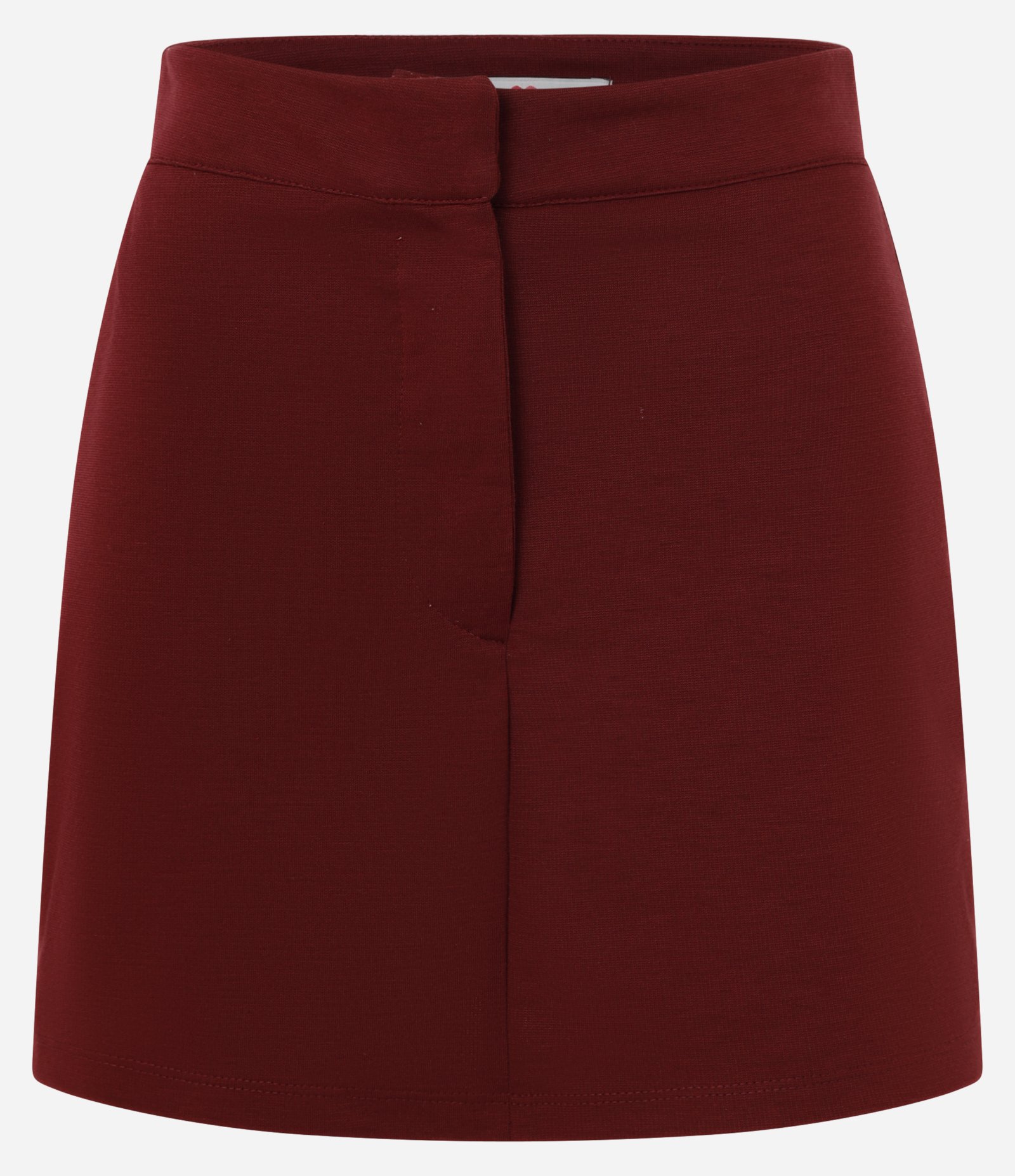 Saia Curta em Ponto Roma com Pences Vermelho 5