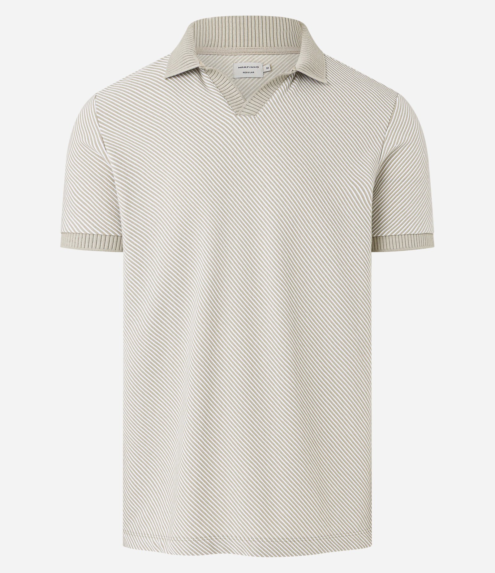 Camiseta Polo Comfort com Textura Diagonal Bege 5