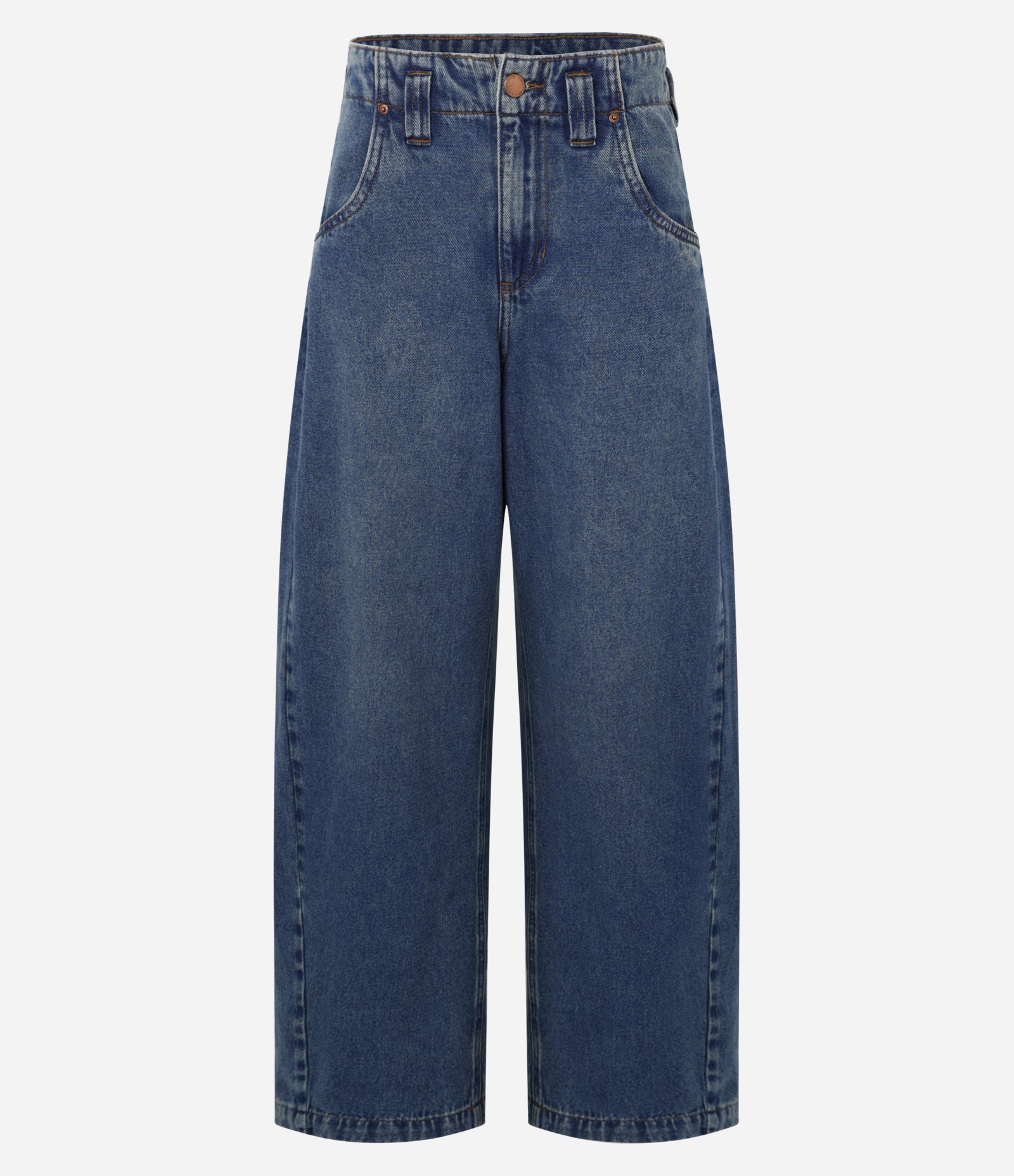 Calça Barrel em Jeans com Bolso Diferenciada Azul 5