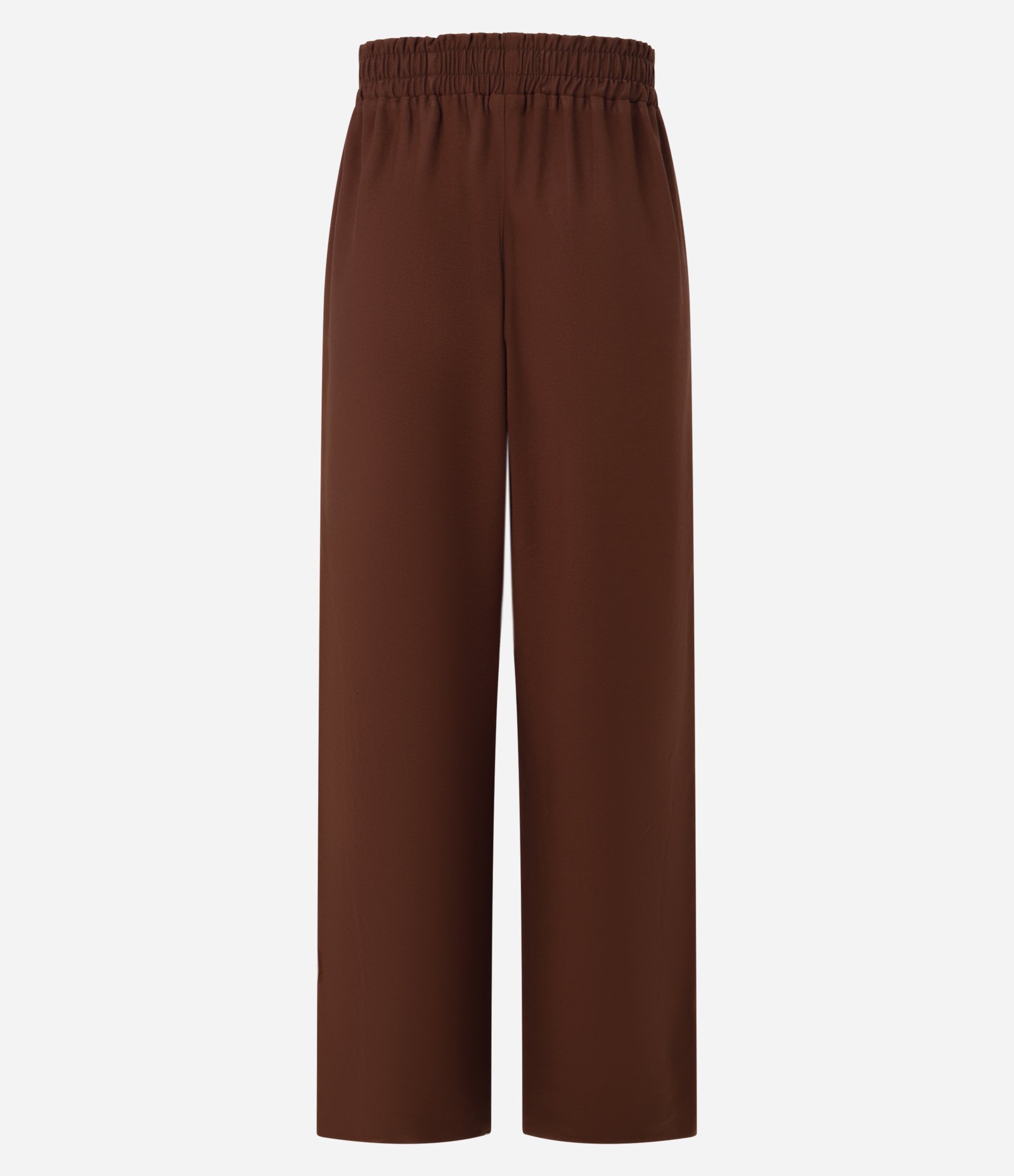 Calça Alfaiataria com Cós Elástico e Cordão Marrom 6
