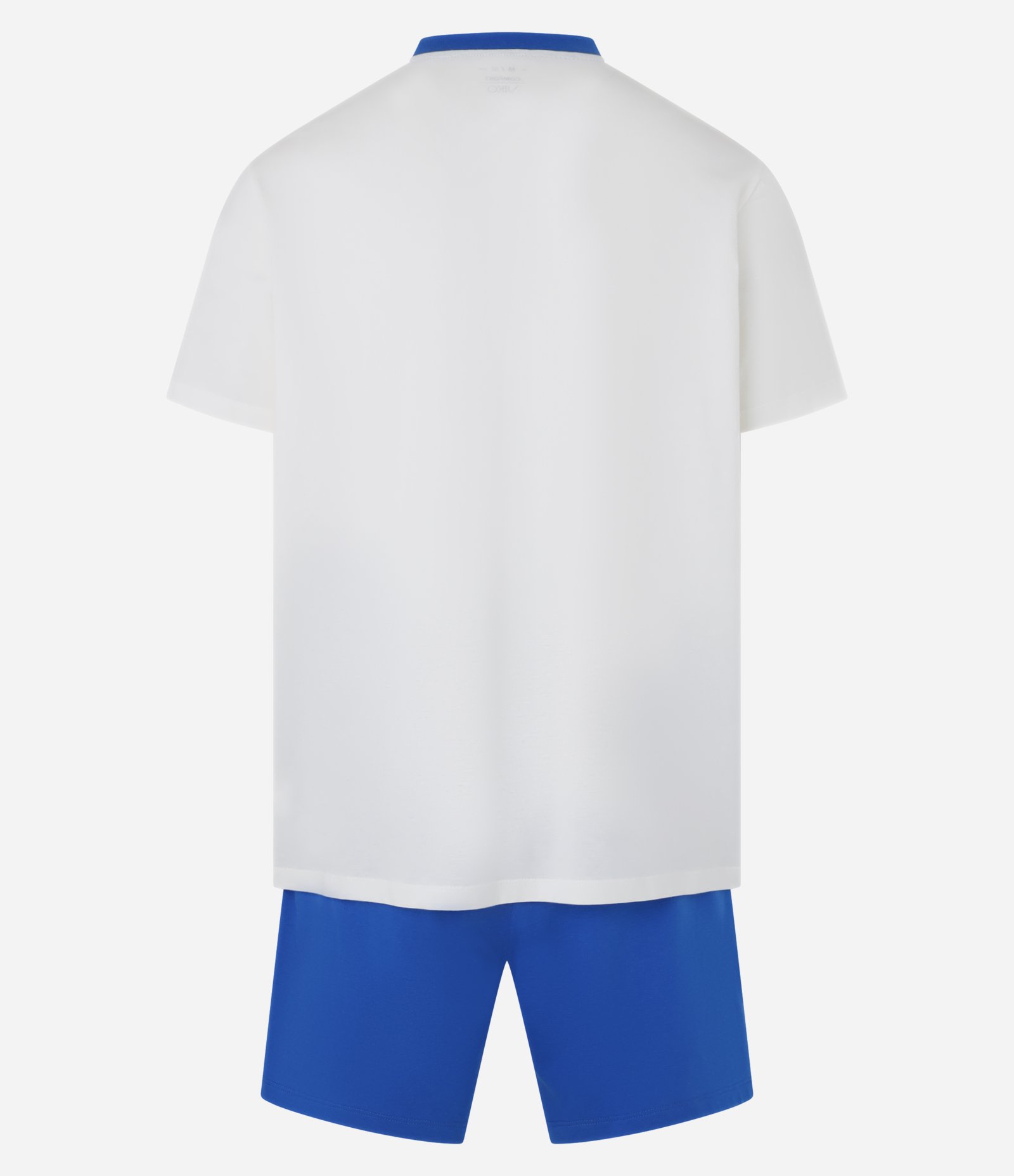 Pijama Curto em Algodão com Estampa Out Of Office Branco/Azul 2