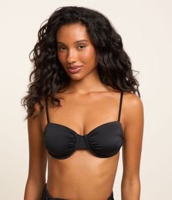 Biquíni Top Em Microfibra Meia Taça Com Detalhe Franzido