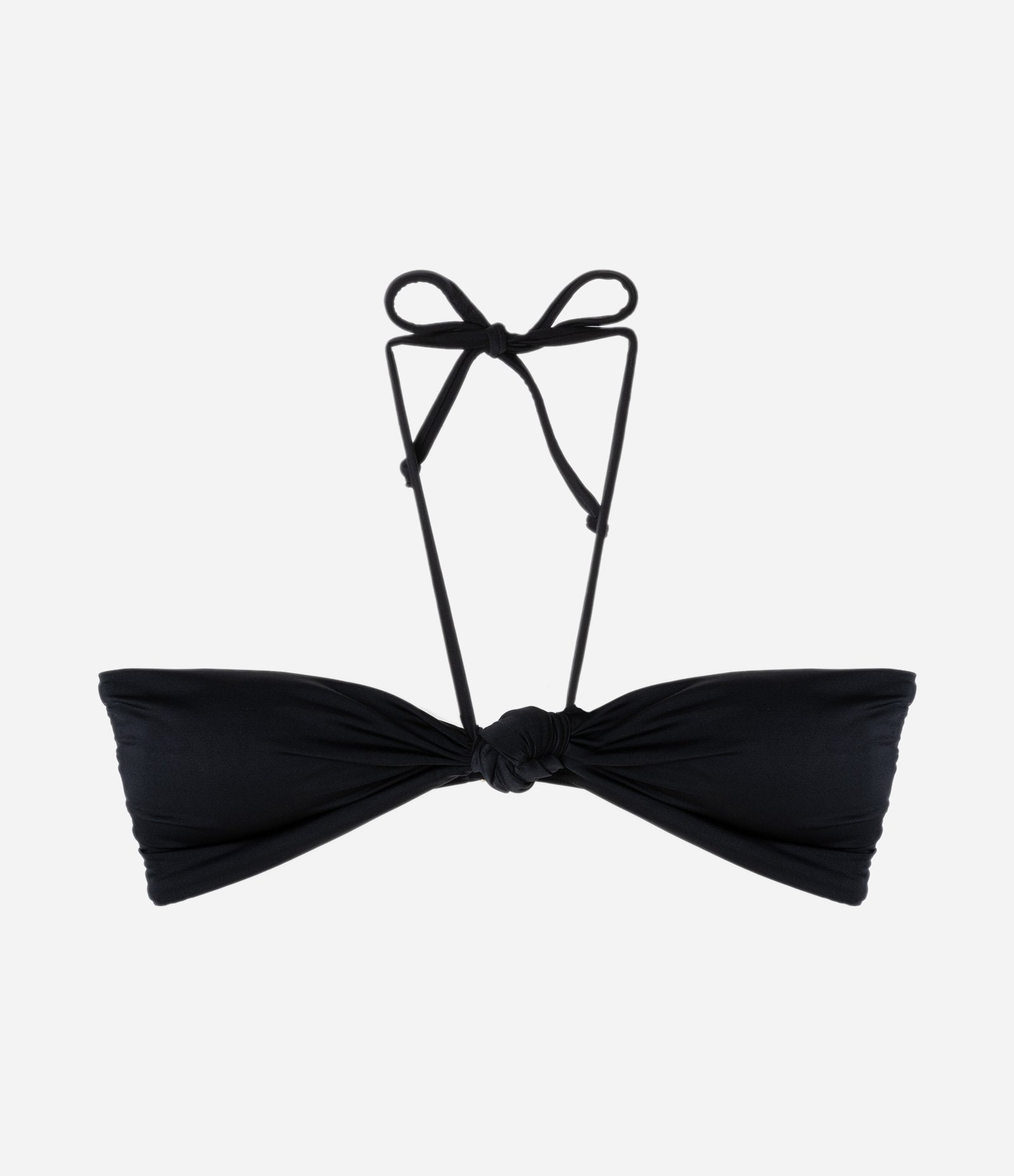 Biquíni Top Bandeau Em Microfibra Com Detalhe De Nó Preto 5