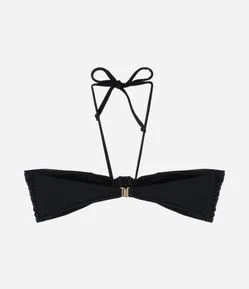 Biquíni Top Bandeau Em Microfibra Com Detalhe De Nó