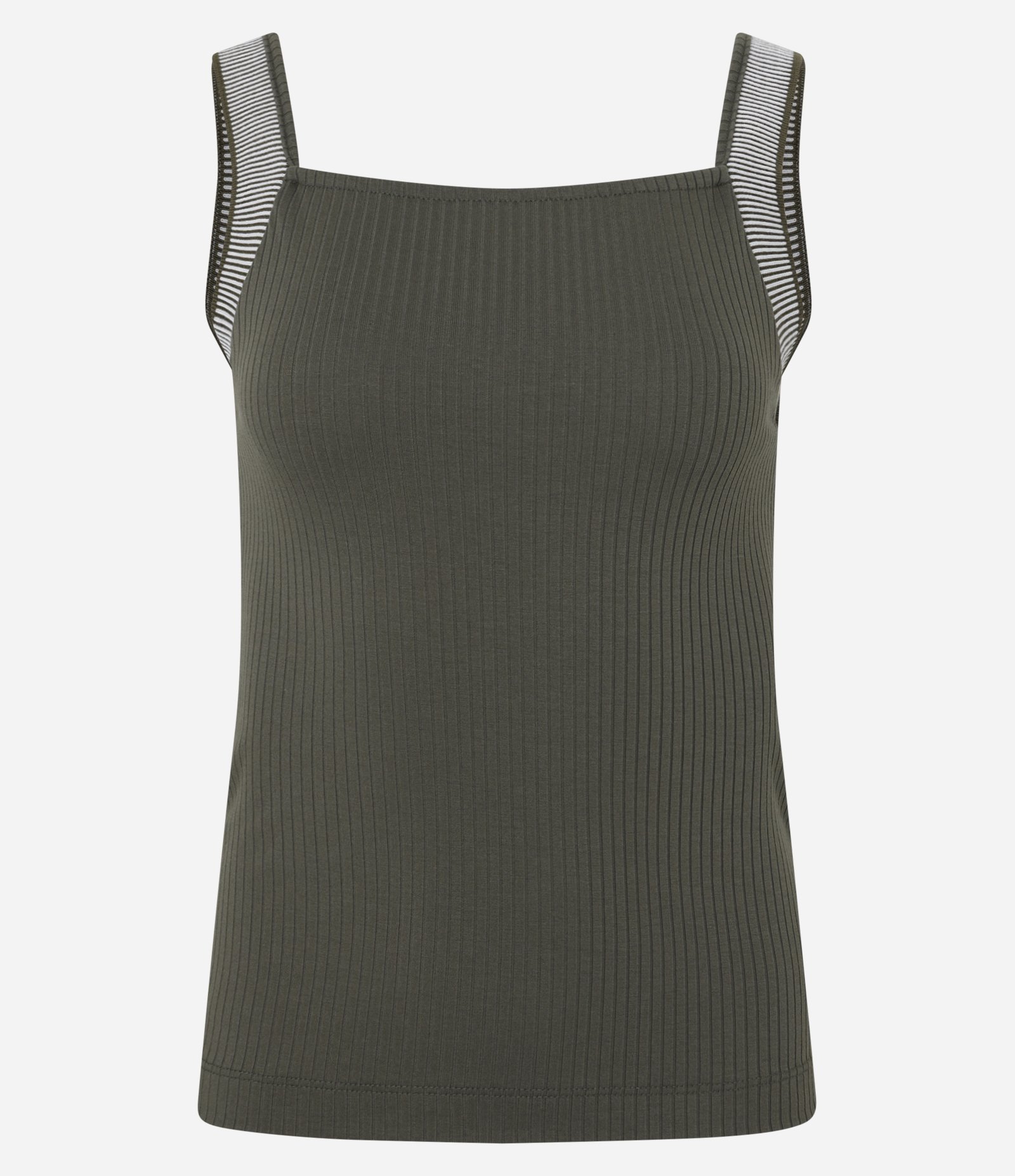 Regata com Decote Quadrado e Alça Contrastante Verde 8