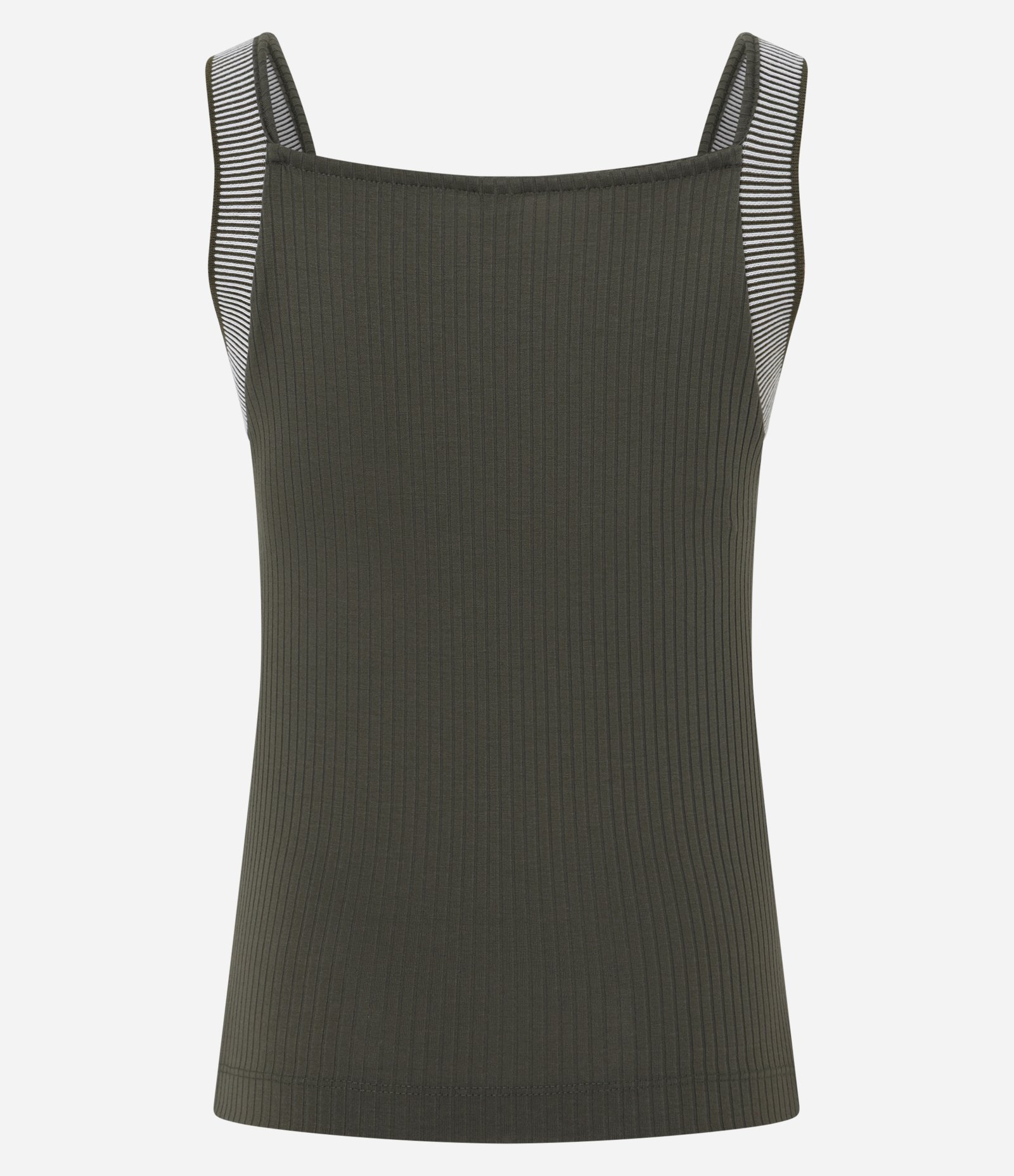 Regata com Decote Quadrado e Alça Contrastante Verde 10