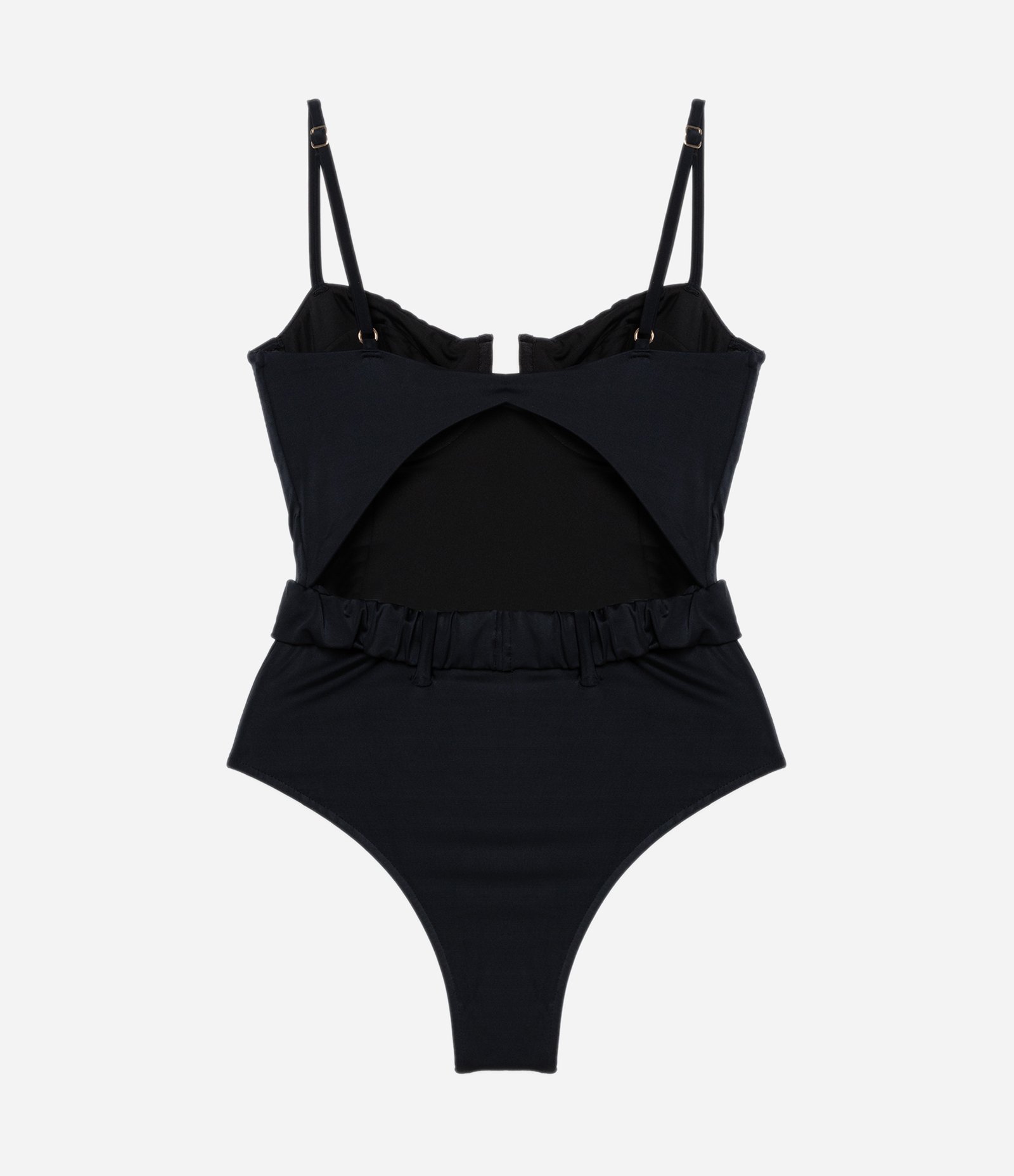 Maiô Meia Taça com Aviamento de Bamboo Preto 6