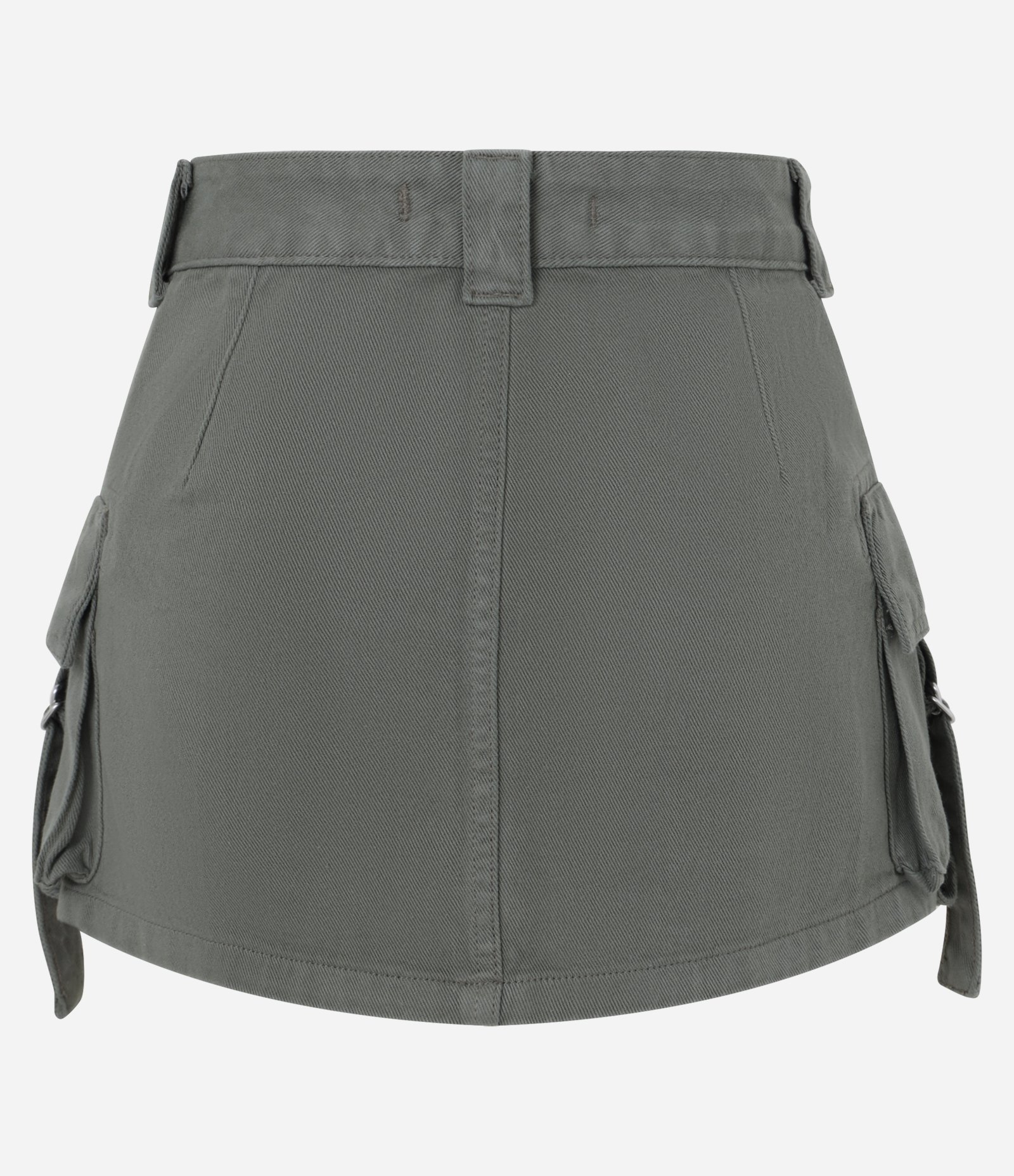 Saia Curta em Sarja com Bolsos Cargo e Fivelas Verde 6