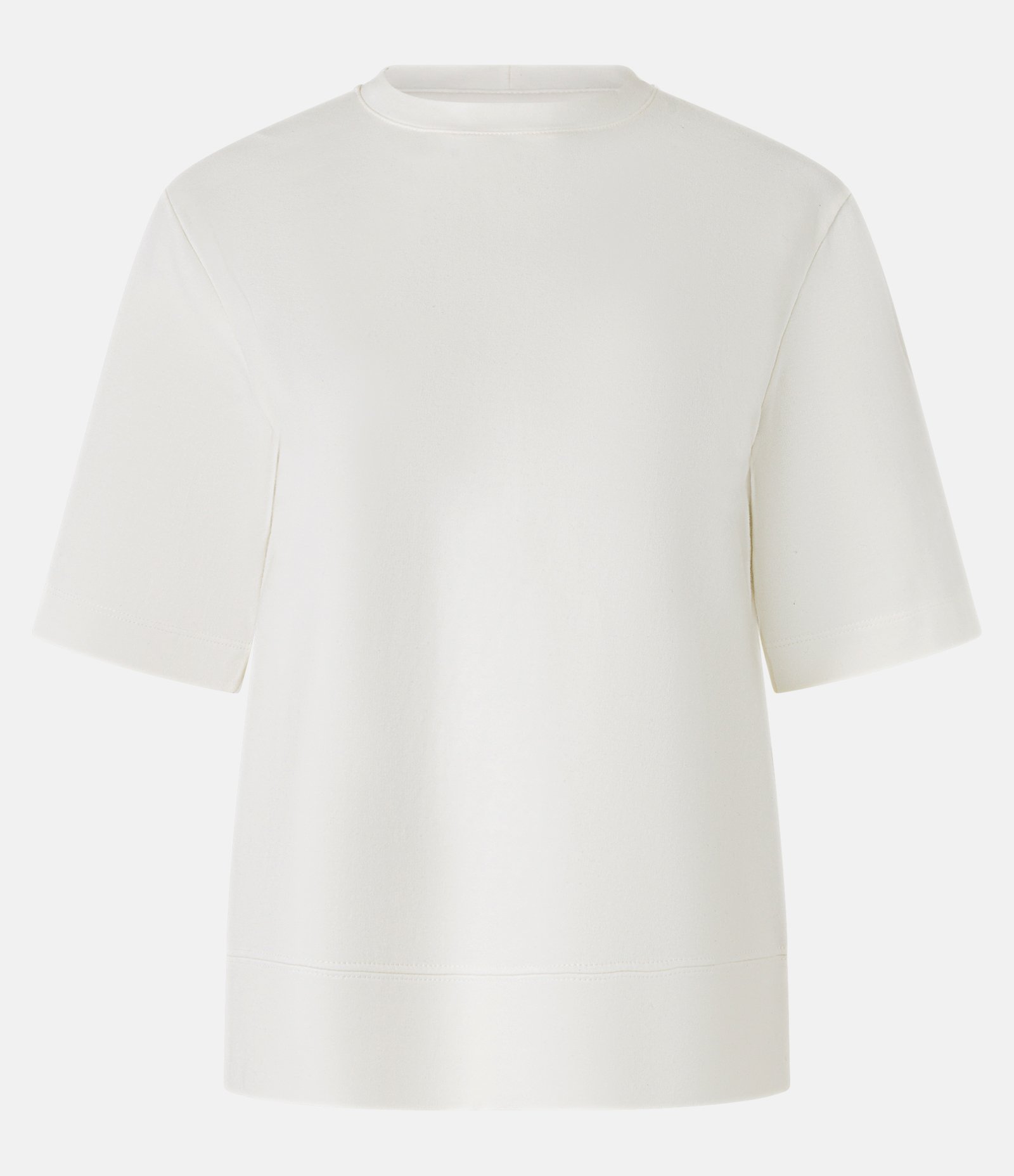 Blusa em Algodão com Costura Aparente na Barra Larga Off White 1