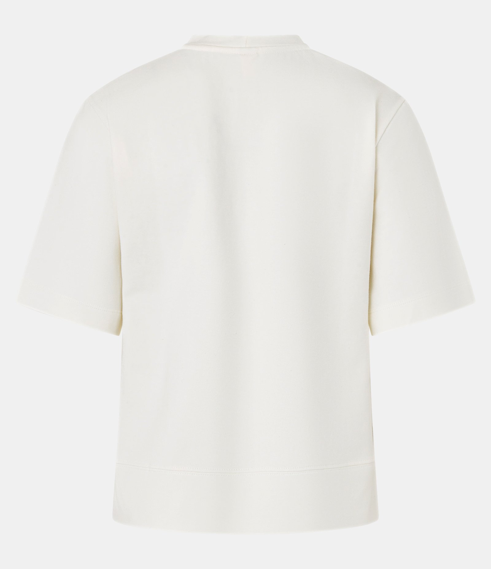 Blusa em Algodão com Costura Aparente na Barra Larga Off White 2