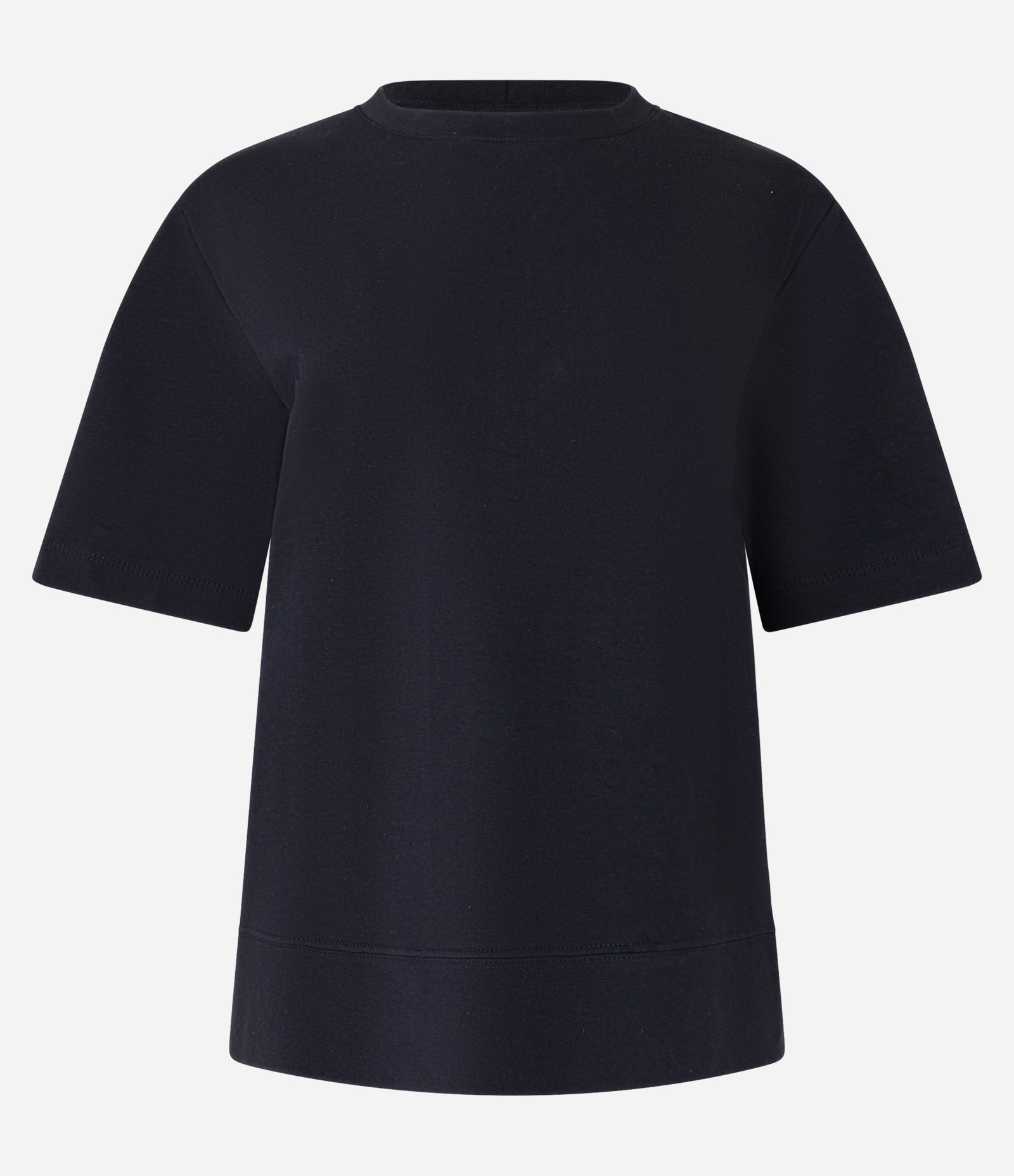 Blusa em Algodão com Costura Aparente na Barra Larga Preto 1