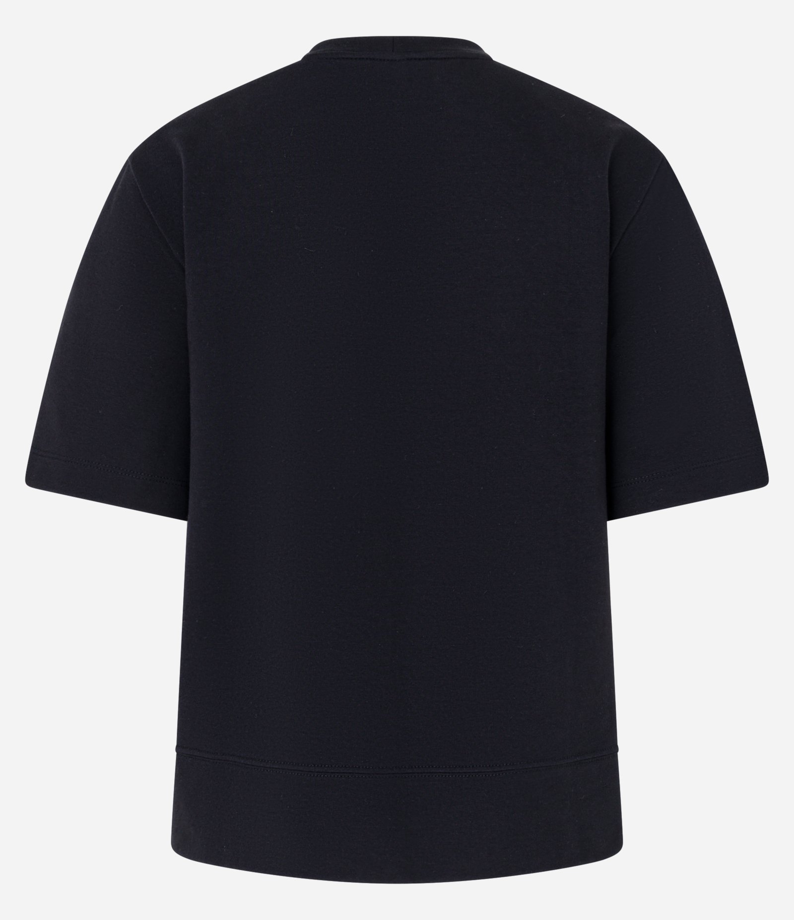 Blusa em Algodão com Costura Aparente na Barra Larga Preto 2