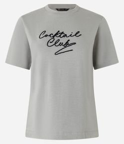 Blusa T-Shirt em Algodão com Lettering Cocktail Club