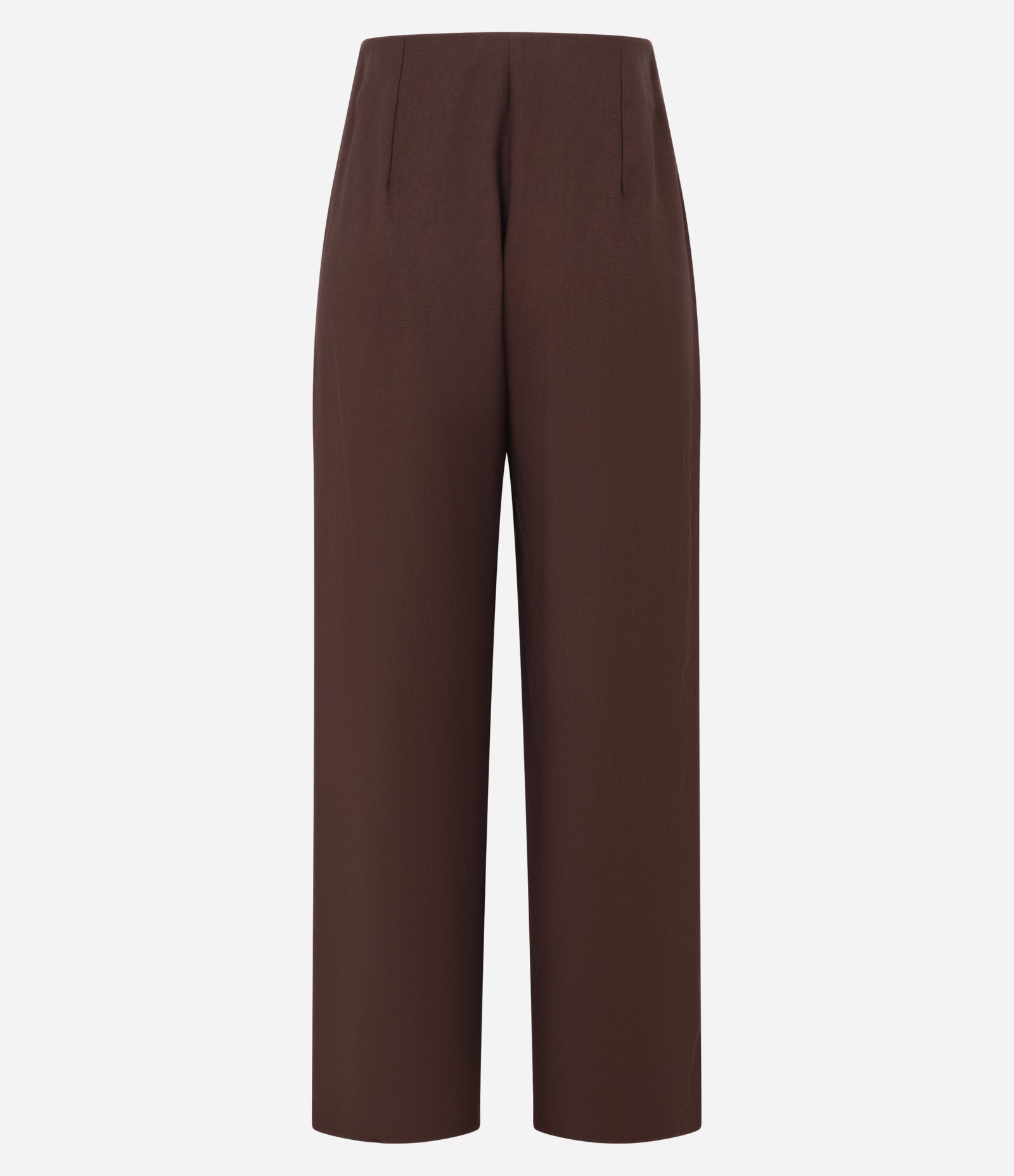 Calça Pantalona Alfaiatada com Frisos Frontais e Bolsos Marrom 6