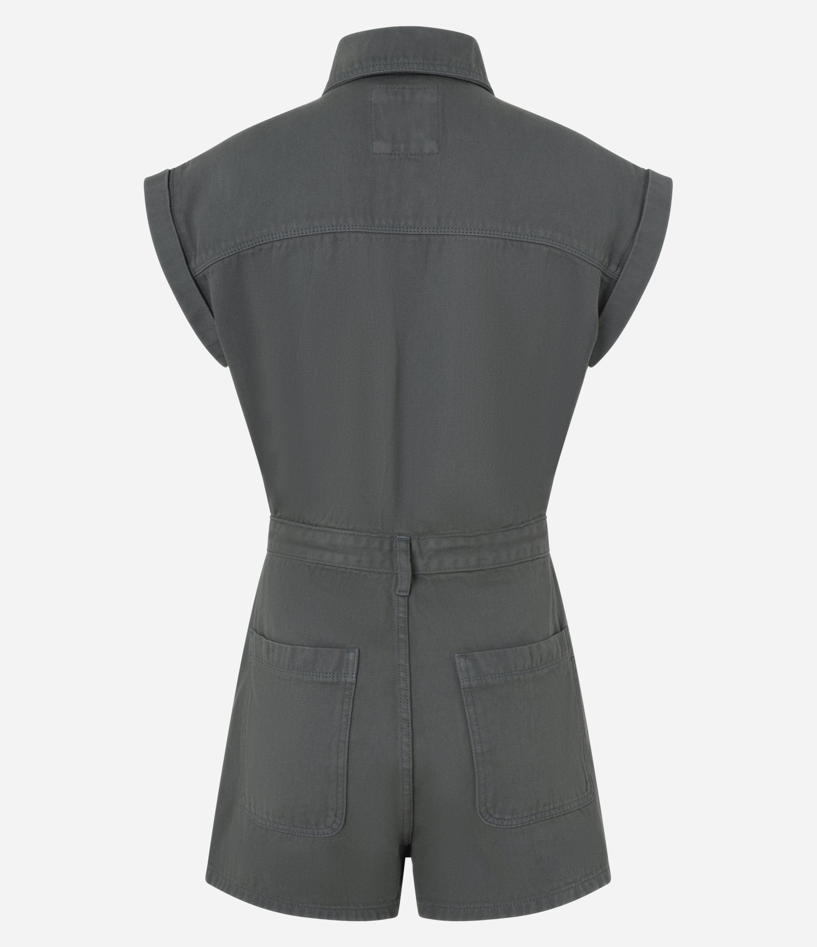 Macaquinho Curto em Sarja com Manga Curta Verde 5