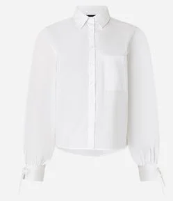 Camisa em Tricoline com Lacinhos na Manga