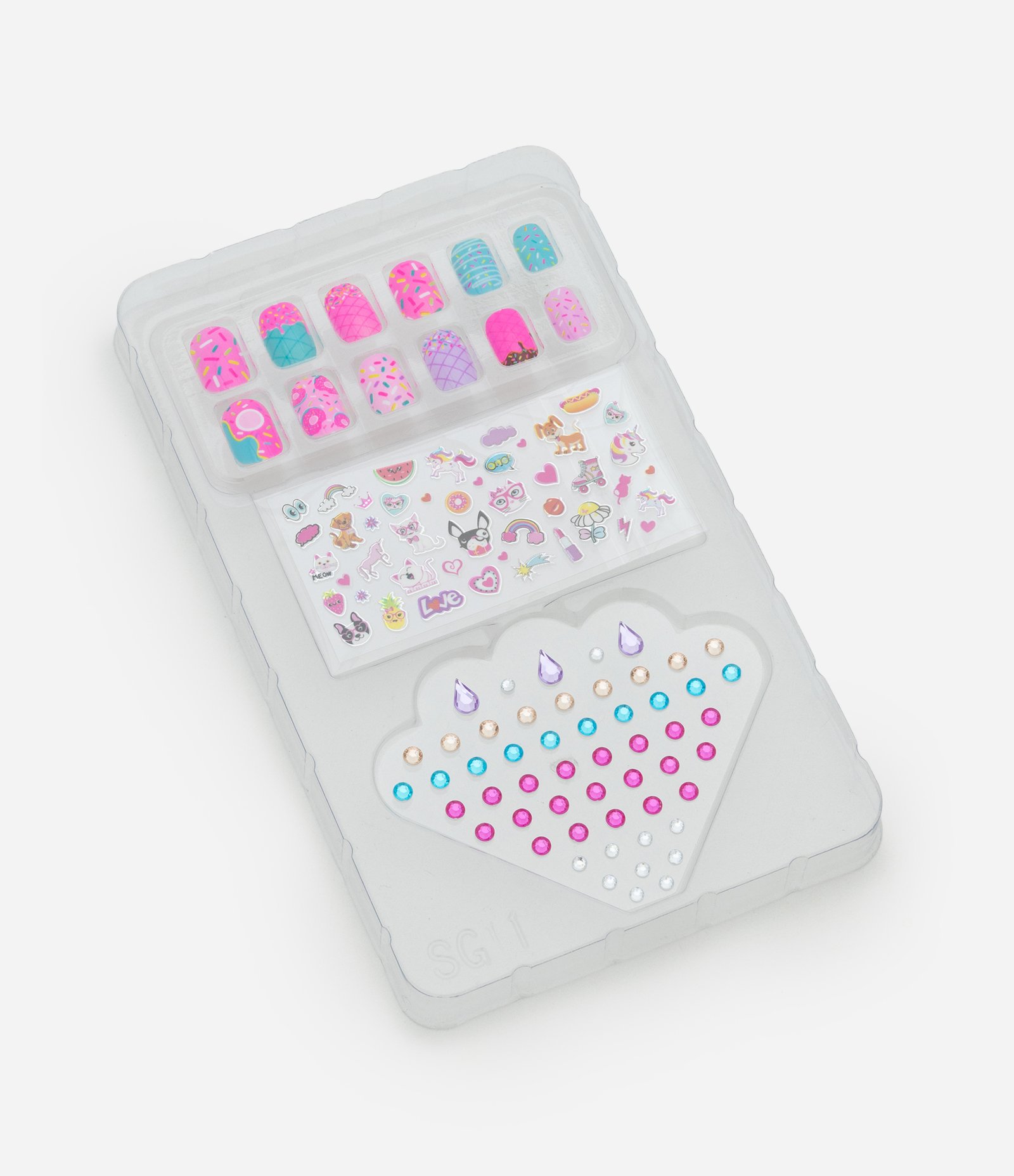 Conjunto de Unhas posticas com 12 pecas e adesivos Alchemia Rosa 1