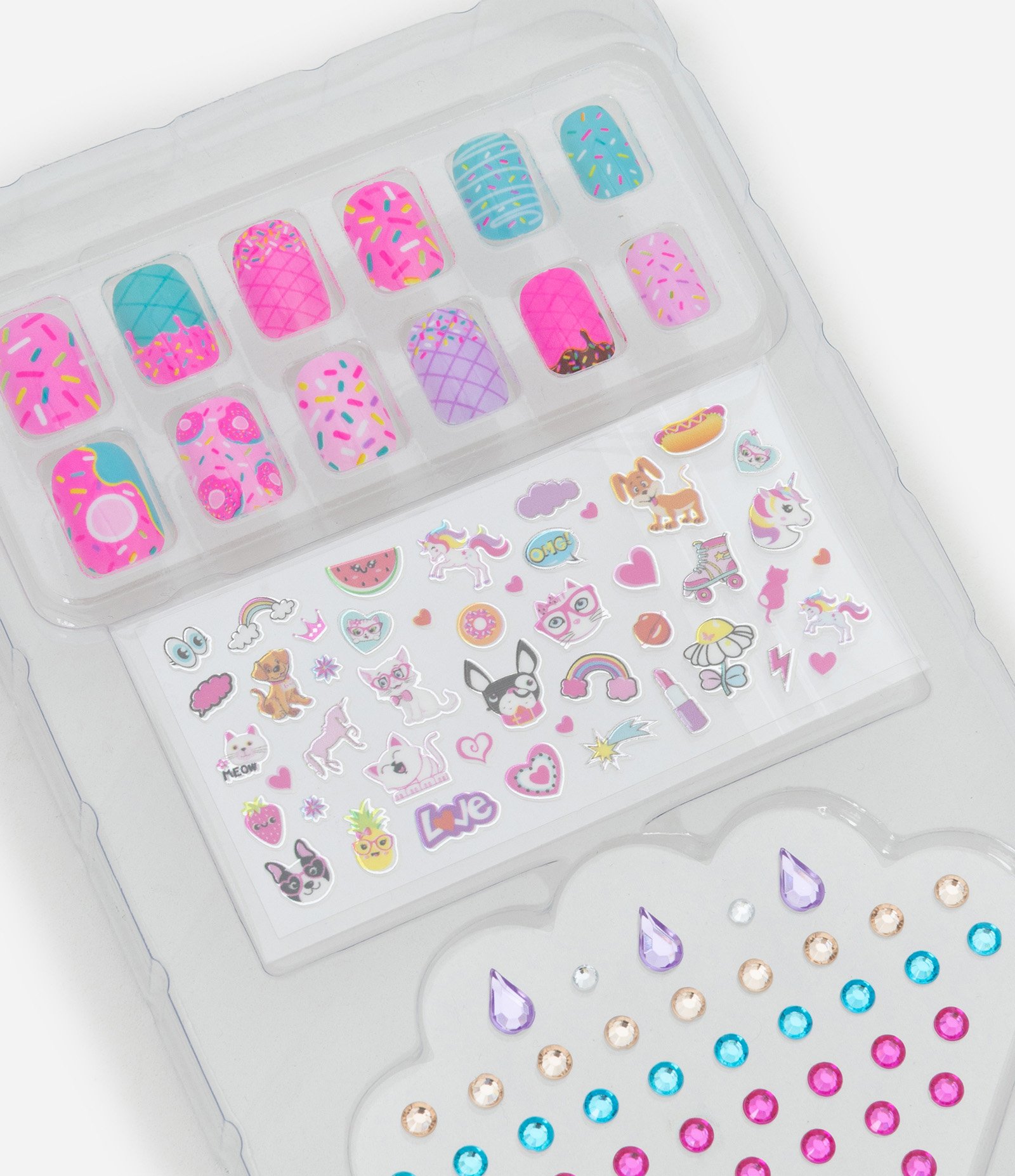 Conjunto de Unhas posticas com 12 pecas e adesivos Alchemia Rosa 2